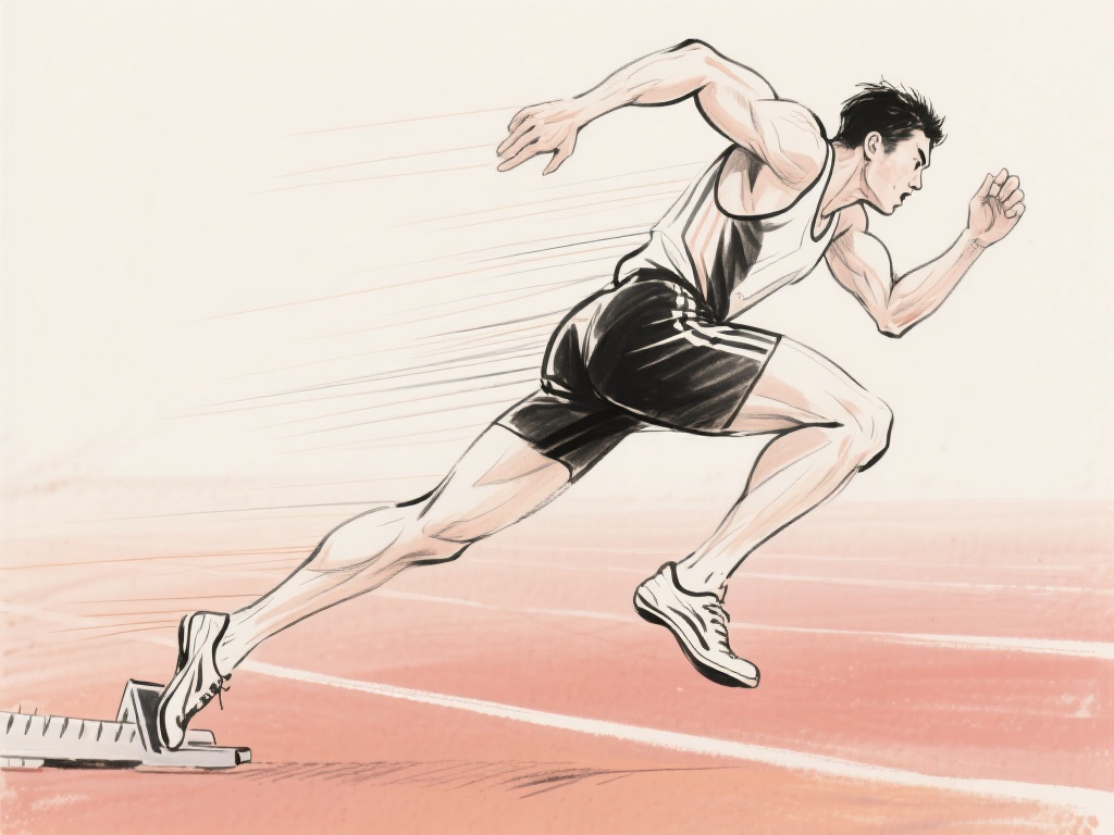 表现冲刺时刻时，必须明确简画要聚焦的部分。为了突出